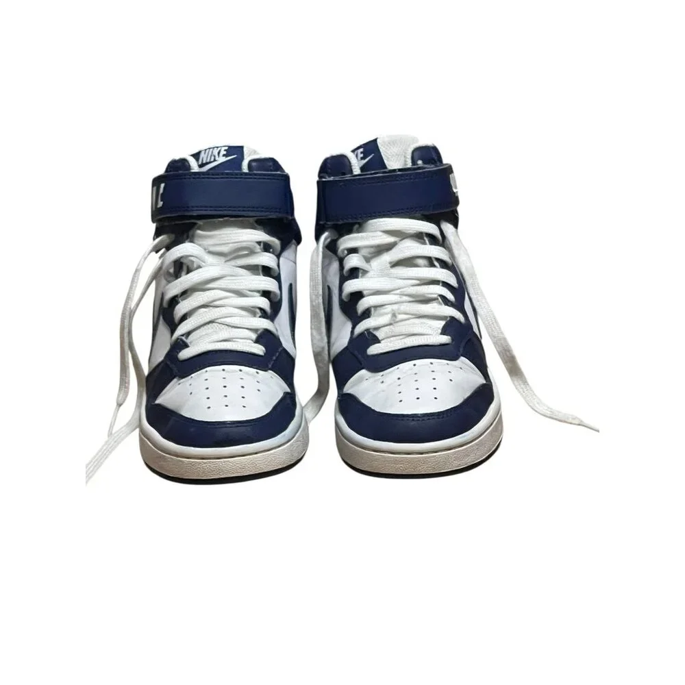 Nike Kids Dunk Mid Navy & White Sneakers Size‎ 5.5Y EU 38 Athletic Shoes